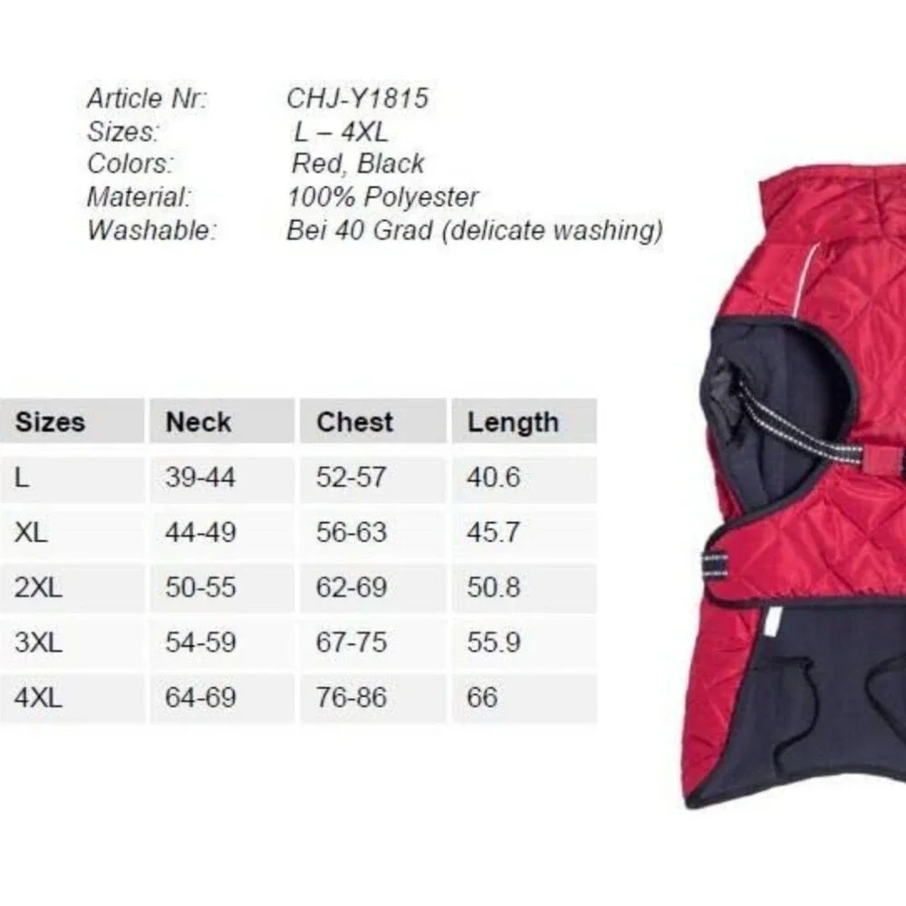 Chaira Nelson Large Winter Coat for Dogs